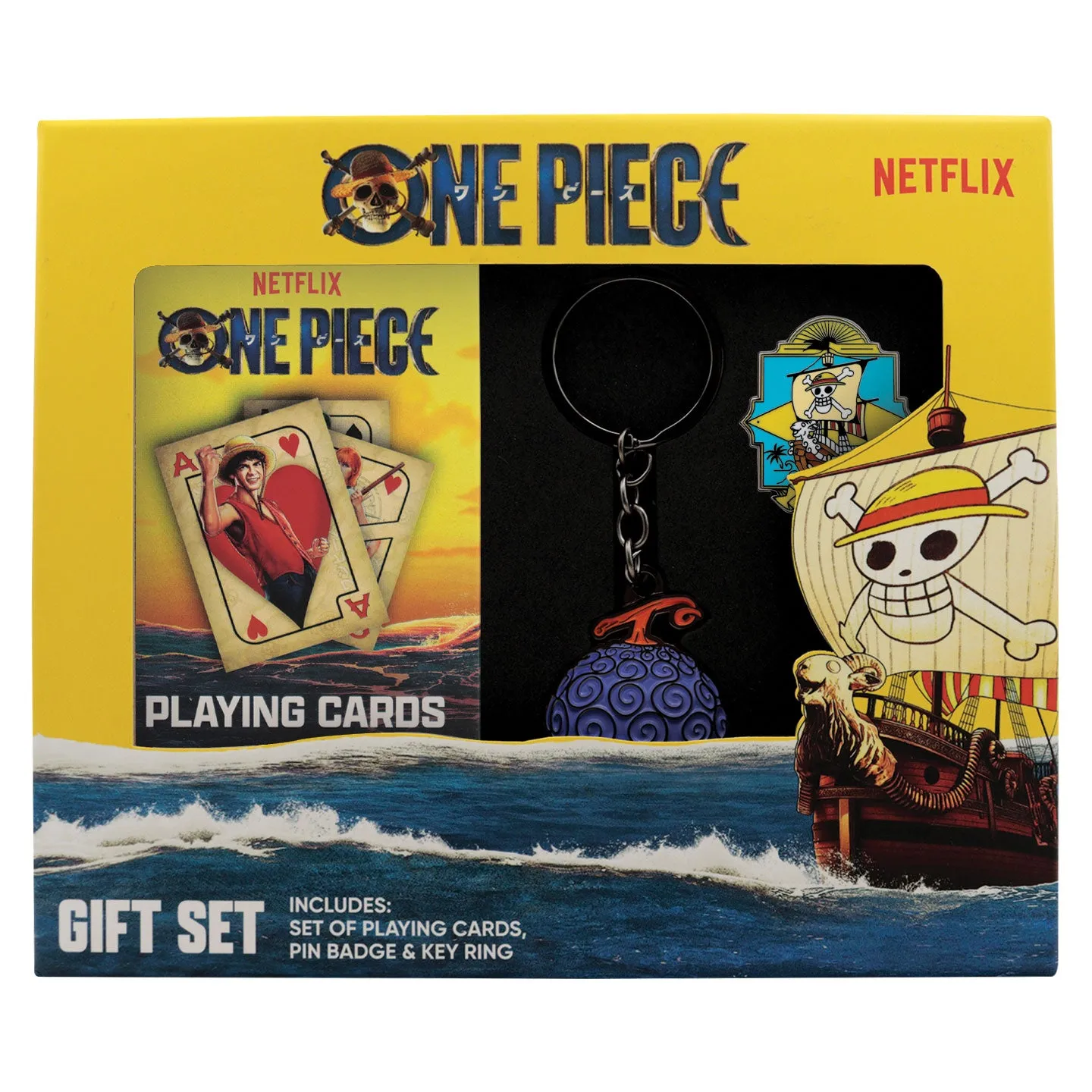 Fanattik One Piece Geschenkset Karten Pin Schlüsselanhänger