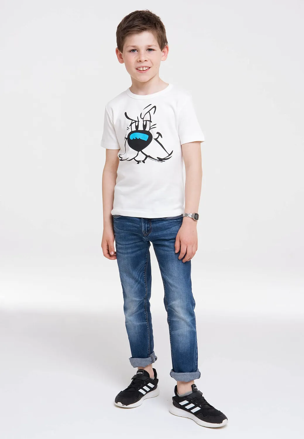 Logoshirt Asterix Idefix Gesicht T-Shirt Retro-Print