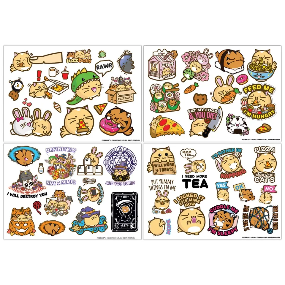 Fanattik Fuzzballs Tech Sticker Set 4 Bögen Vinyl