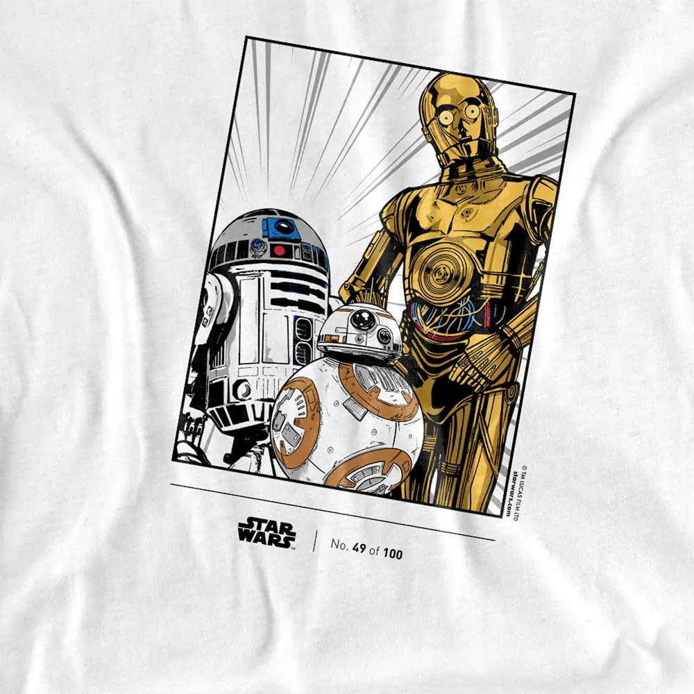 Cotton Soul Star Wars Disney 100 R2-D2 BB-8 C-3PO Kinder-T-Shirt Weiß 10–12 Jahre