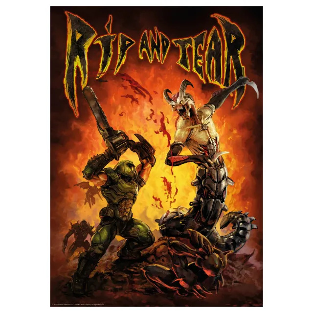DOOM Rip and Tear Kunstdruck A3 limitiert