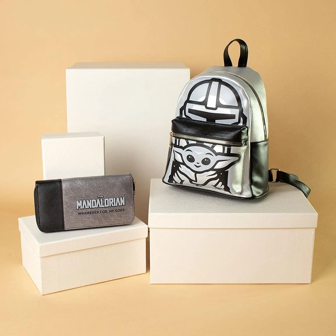 Cerdá Mandalorian Grogu Mini-Rucksack Kunstleder grau 30cm