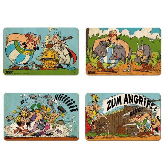 LOGOSHIRT Asterix Frühstücksbrettchen 4er Set 23x14 cm