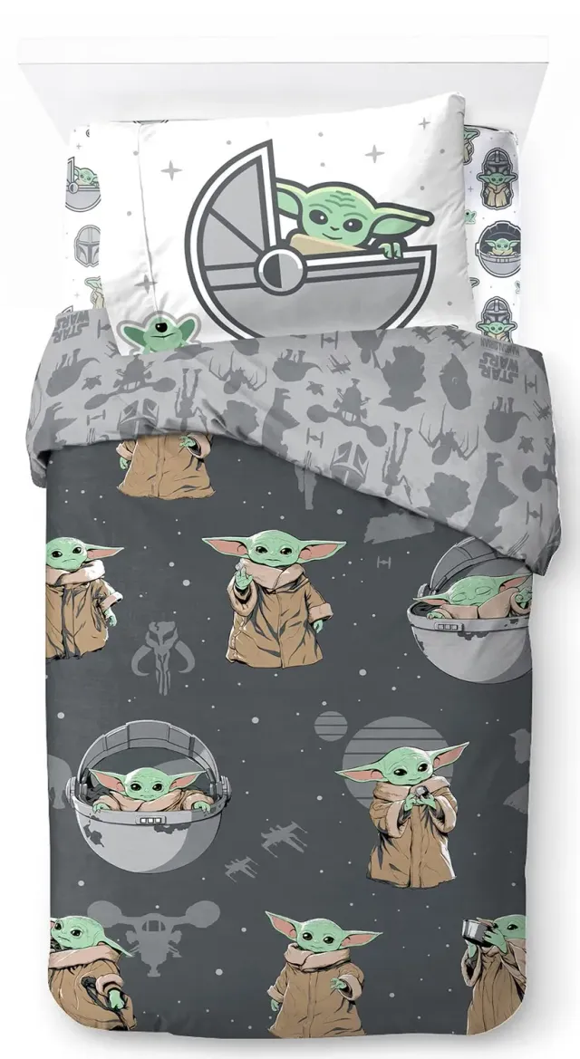 Star Wars Mandalorian Grogu Bettwäsche 140x200 3-teilig Baumwolle