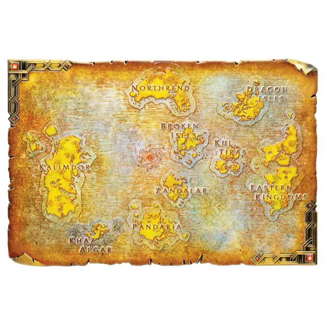 Fanattik World of Warcraft Karte von Azeroth Metall 120 x 180 mm