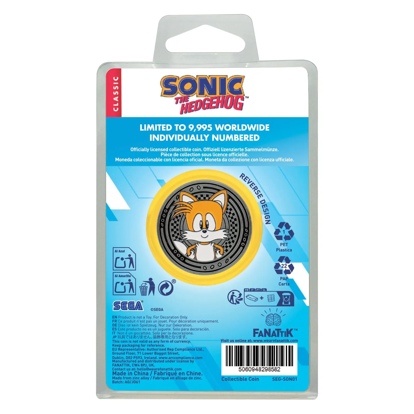Fanattik Sonic the Hedgehog Sonic & Tails Münze 38 mm