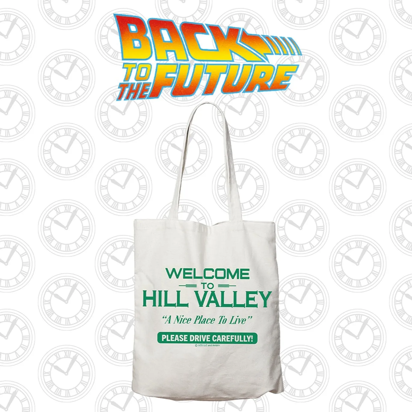 Fanattik Back to the Future Hill Valley Tasche 40x40 Baumwolle